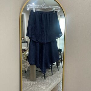 Navy strapless romper